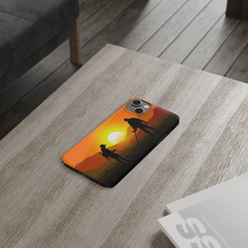 Slim iPhone Black Cases with SUNSET Detector Couple (iPhone 13-16 series) sku: 21