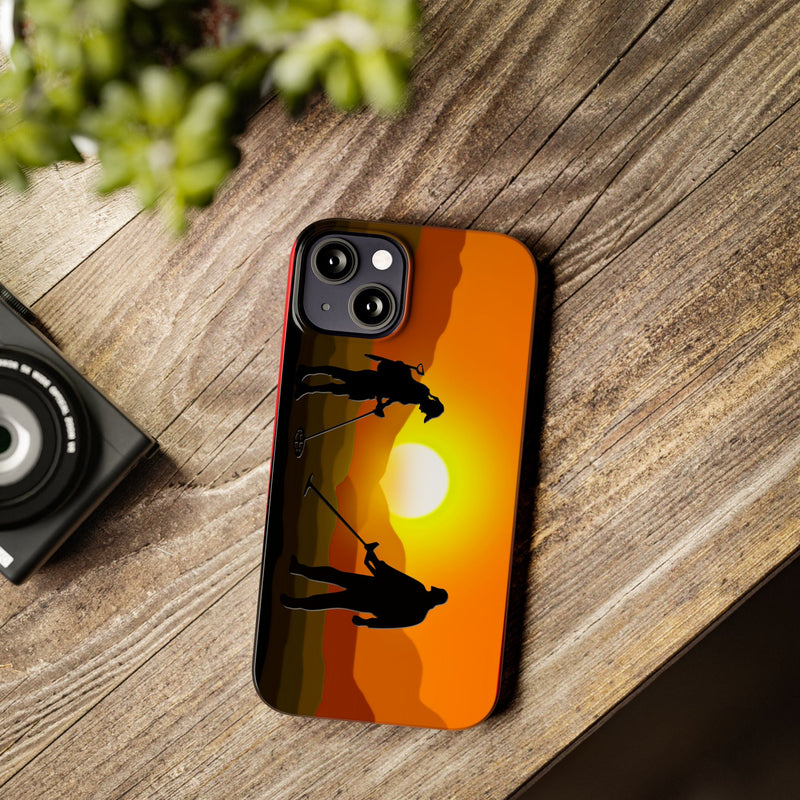 Slim iPhone Red Cases with SUNSET Detector Couple Graphic (iPhone 13-16 series) sku: 145