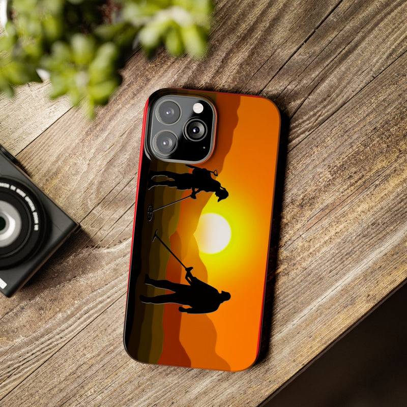 Slim iPhone Red Cases with SUNSET Detector Couple Graphic (iPhone 13-16 series) sku: 145