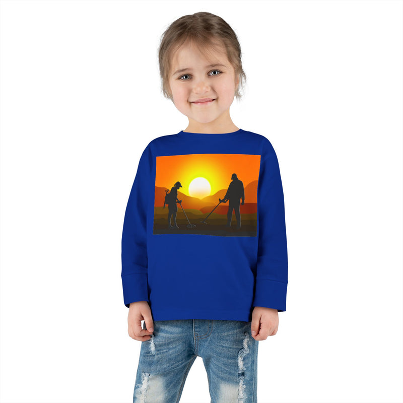 Toddler Long Sleeve Tee Sunset image with Detector Couple - sizes 2T - 5-6T  sku 125