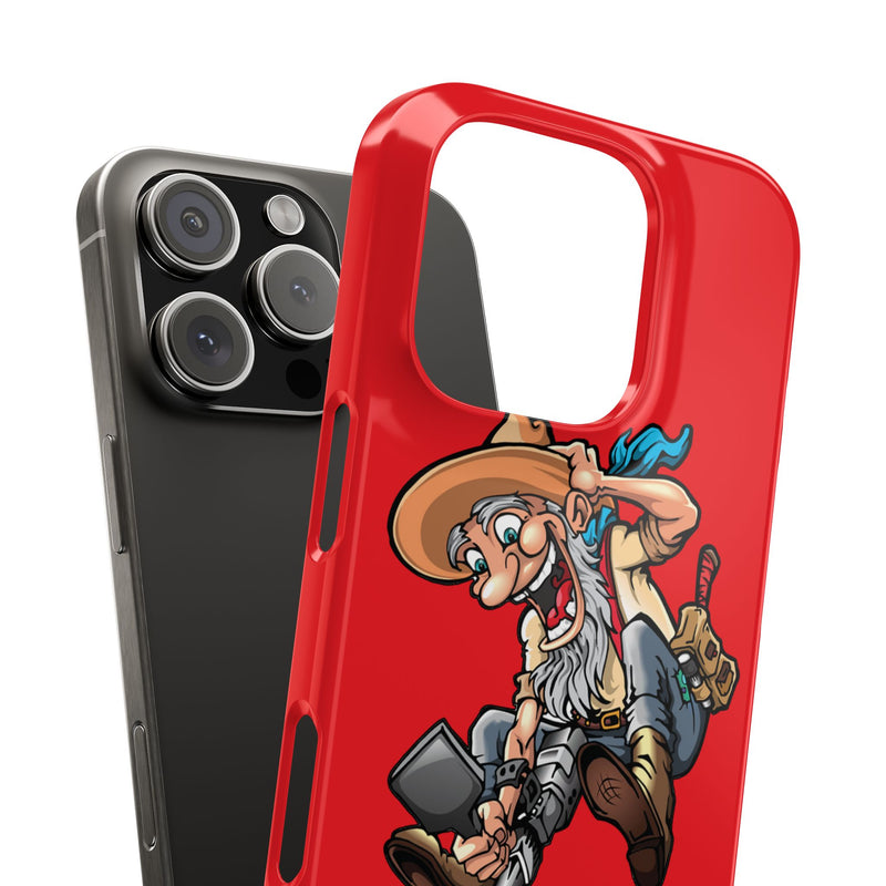 Slim iPhone Red Cases with Prospector Graphic (iPhone 13-16 series)