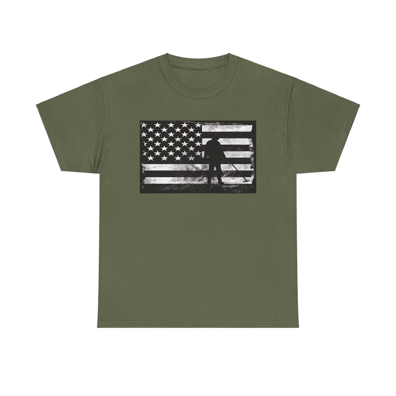 Graphic American Flag Detectorist Heavyweight T-Shirt. sku: 10