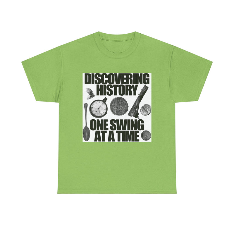 Monochrome Relic "Discovering History One Swing at a Time" design. Heavy weight cotton T-Shirt. FREE SHIPPING