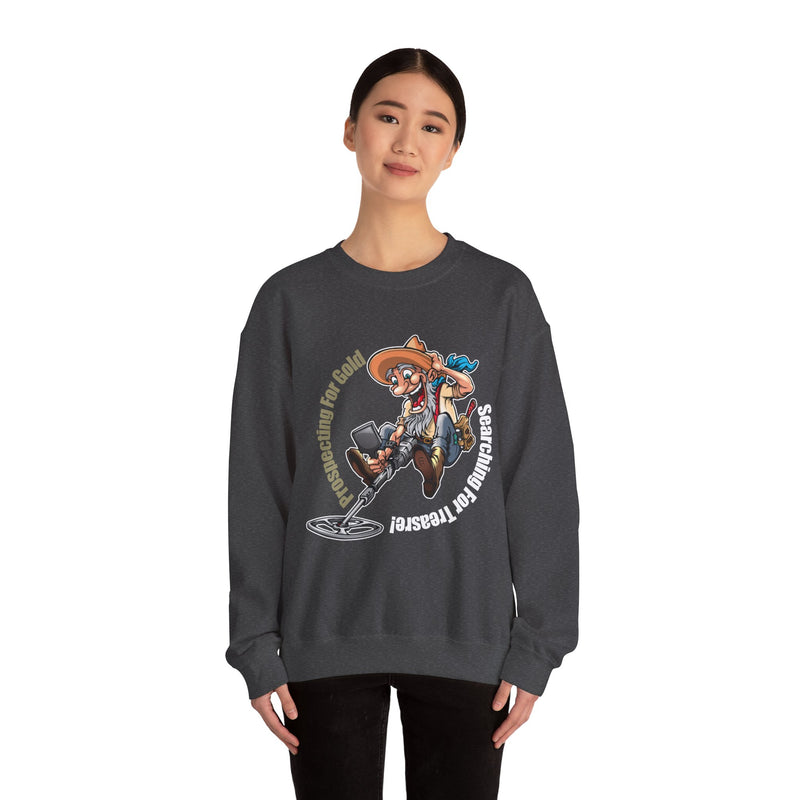 Heavy Blend Crewneck Sweatshirt - Prospector Graphic - "Prospecting for Gold Searching for Treasure" sku: 03