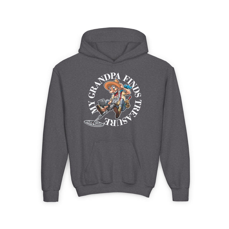 Youth Heavy Blend Hoodie "My Grandpa Finds Treasure" with Prospector - 2-Sided Print   FREE SHIPPING S-XL  sku: