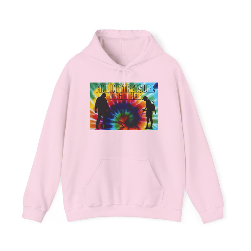 'Finding Treasure Together' Tie dye 2-Sided Metal Detecting Thick Weight Hoodie FREE SHIPPING