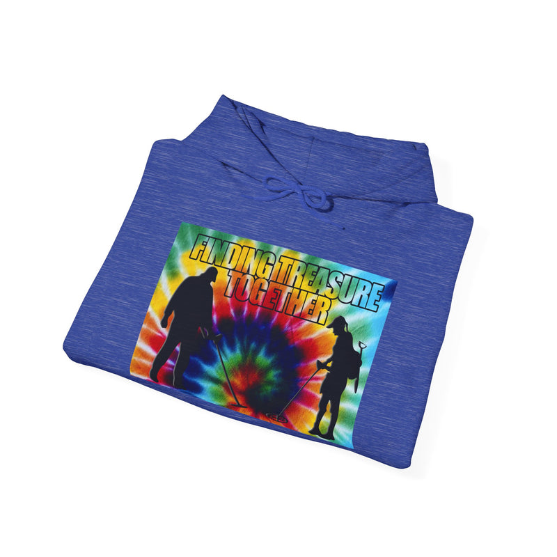 'Finding Treasure Together' Tie dye 2-Sided Metal Detecting Thick Weight Hoodie FREE SHIPPING