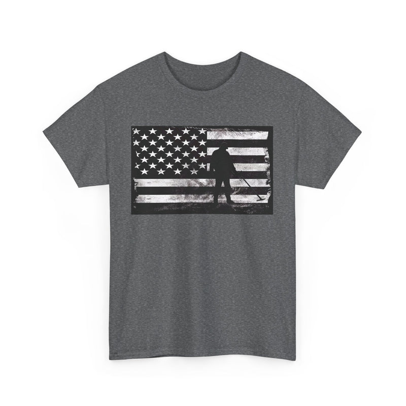 Graphic American Flag Detectorist Heavyweight T-Shirt. sku: 10