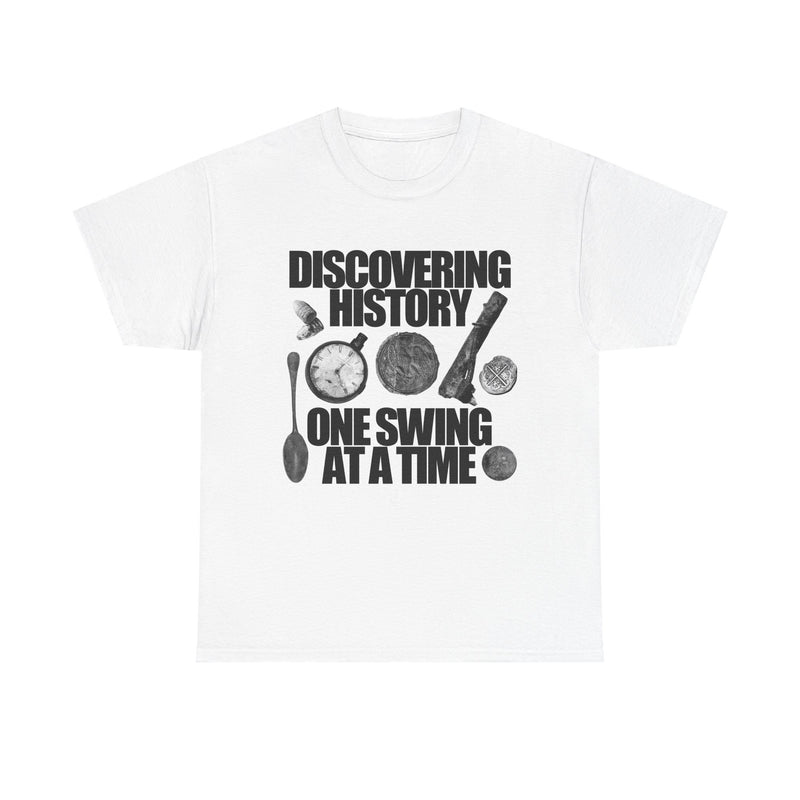 Monochrome Relic "Discovering History One Swing at a Time" design. Heavy weight cotton T-Shirt. FREE SHIPPING