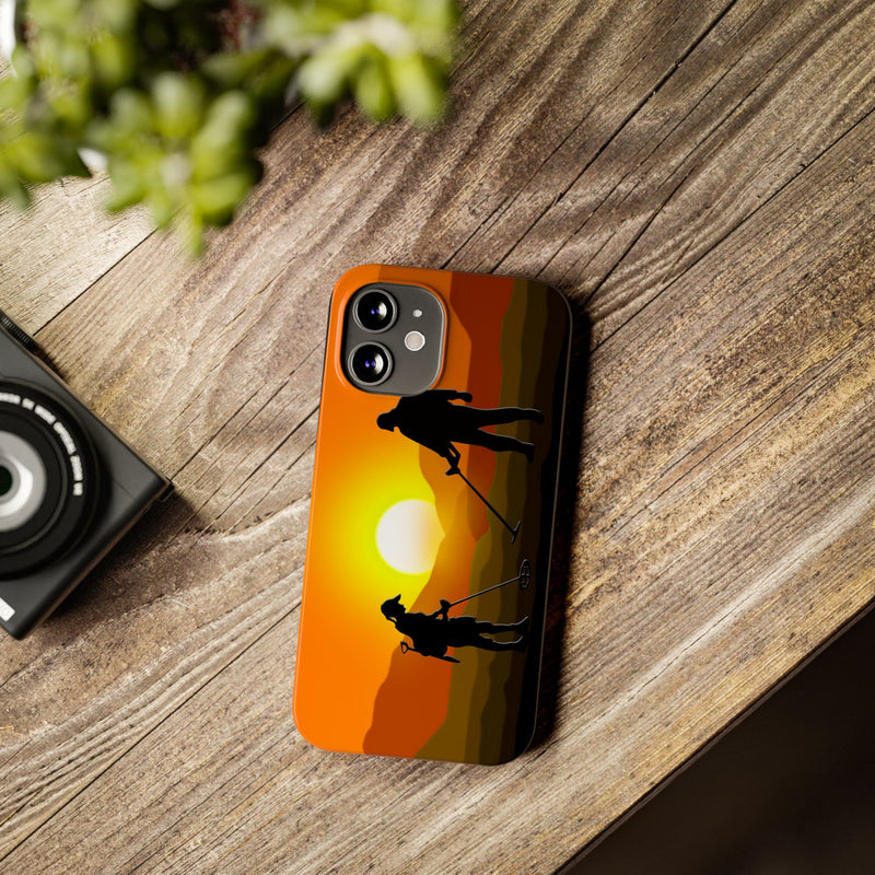 Slim iPhone Black Cases with SUNSET Detector Couple (iPhone 13-16 series) sku: 21