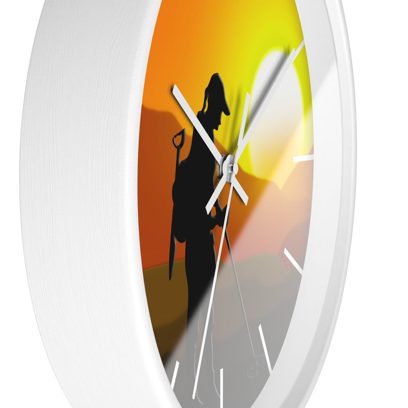 Female Detectorist Sunset Background Clock  10"  Battery operated (AA not included)  FREE SHIPPING