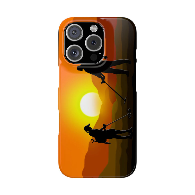 Slim iPhone Black Cases with SUNSET Detector Couple (iPhone 13-16 series) sku: 21