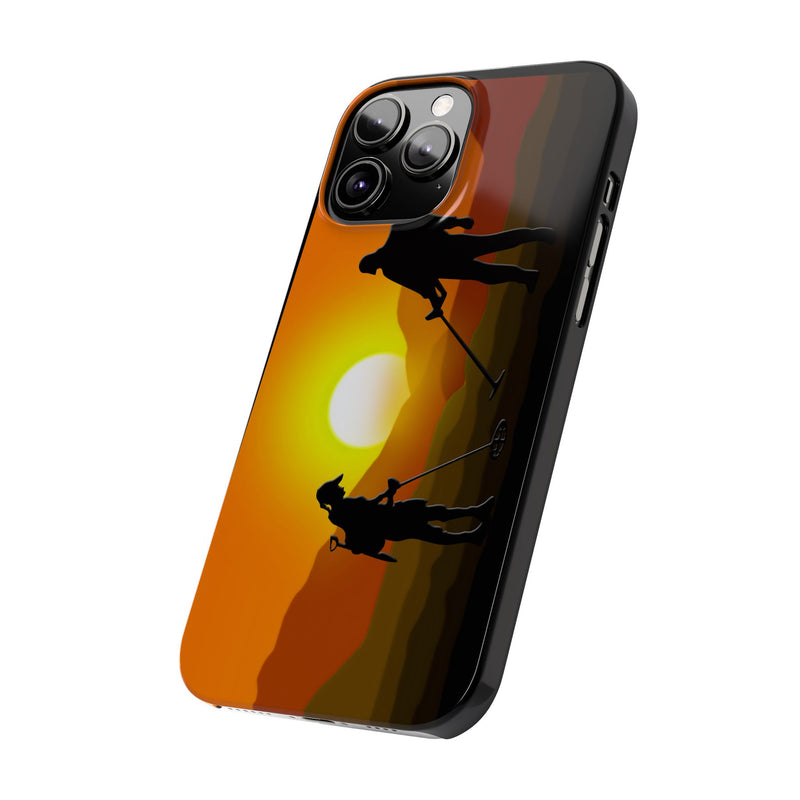 Slim iPhone Black Cases with SUNSET Detector Couple (iPhone 13-16 series) sku: 21