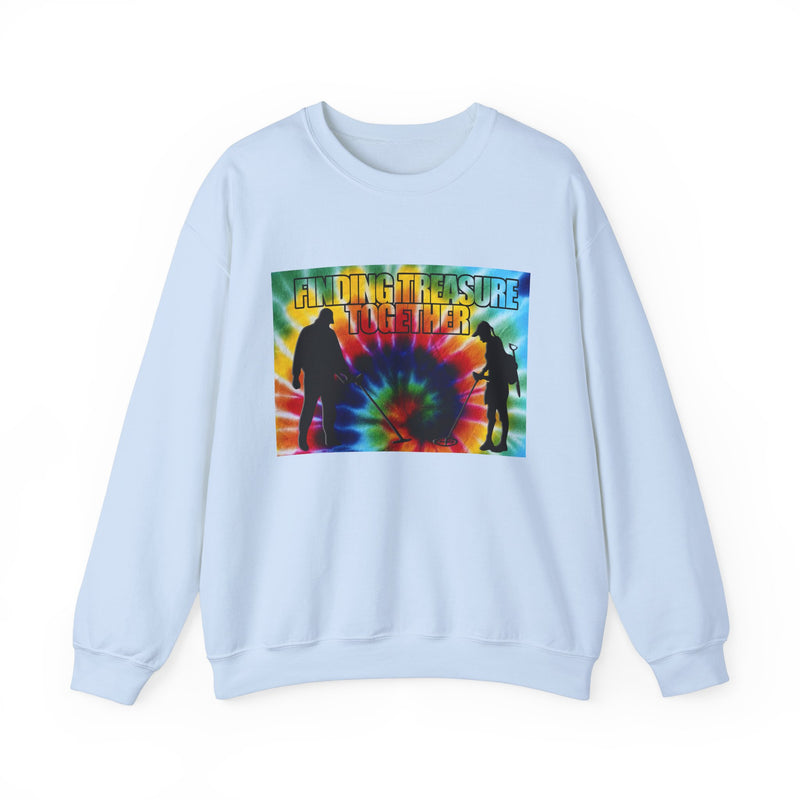 'Finding Treasure Together' Tie Dye, Heavy Blend Crewneck Sweatshirt - 1-sided print. S-XXXXX. sku 191