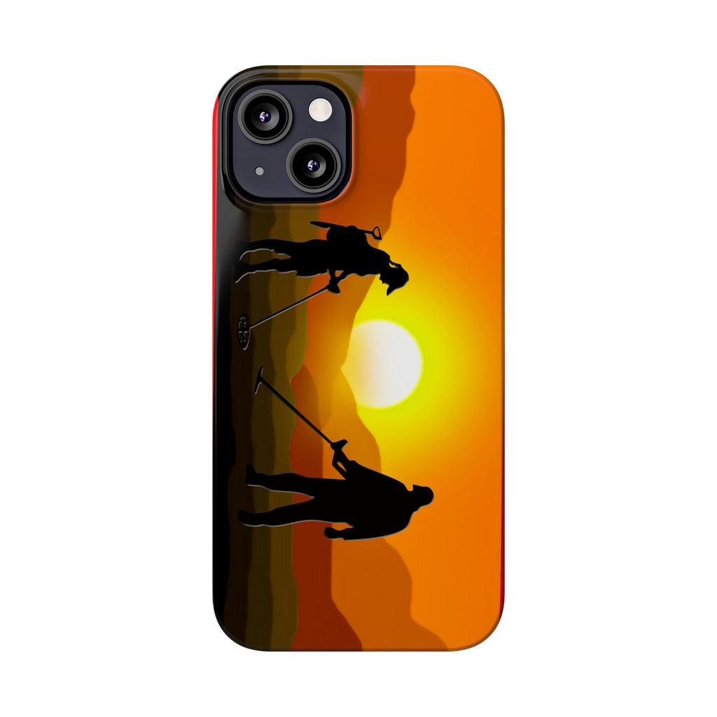 Slim iPhone Red Cases with SUNSET Detector Couple Graphic (iPhone 13-16 series) sku: 145