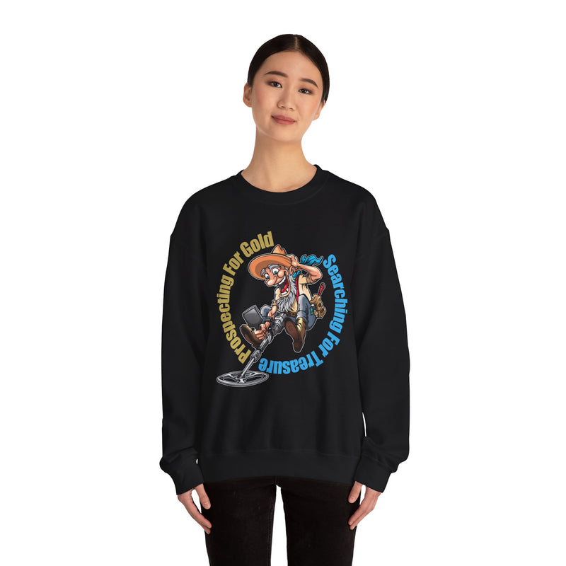 Heavy Blend Crewneck Sweatshirt - Prospector Graphic - "Prospecting for Gold Searching for Treasure" sku: 03