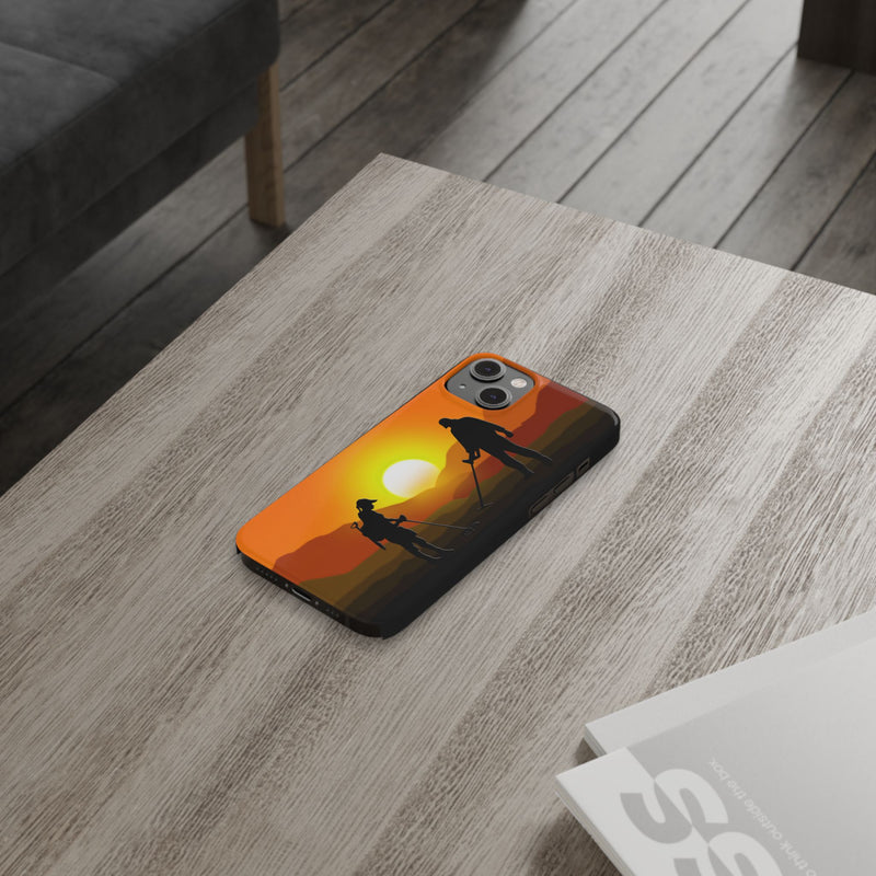 Slim iPhone Black Cases with SUNSET Detector Couple (iPhone 13-16 series) sku: 21