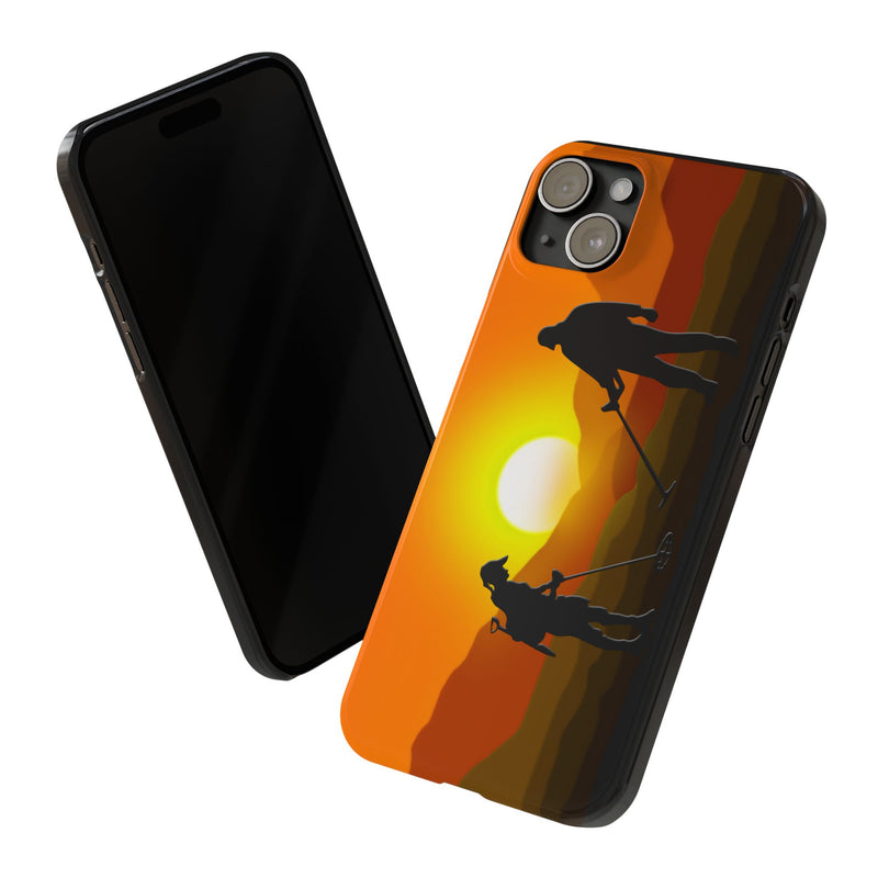 Slim iPhone Black Cases with SUNSET Detector Couple (iPhone 13-16 series) sku: 21