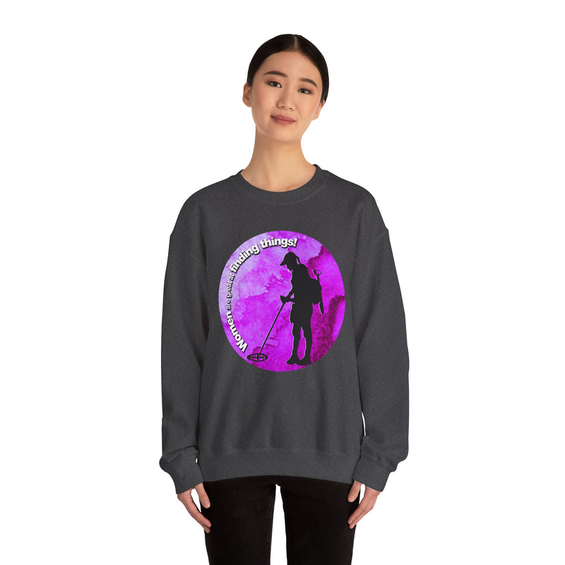 Woman's Heavy Blend Crewneck Sweatshirt "Woman are great at finding things" -  sku: 85