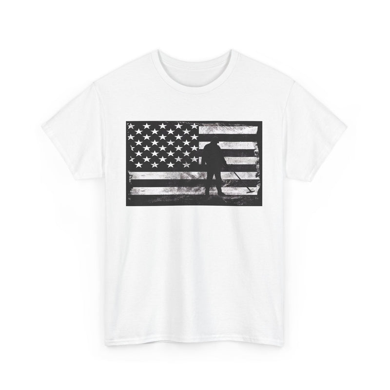 Graphic American Flag Detectorist Heavyweight T-Shirt. sku: 10