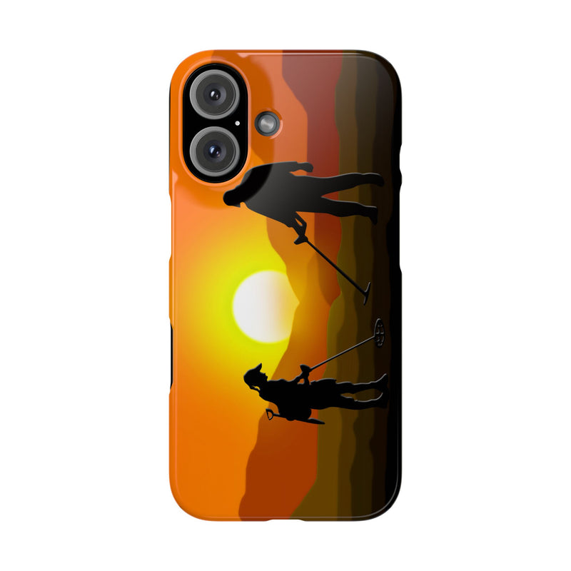 Slim iPhone Black Cases with SUNSET Detector Couple (iPhone 13-16 series) sku: 21