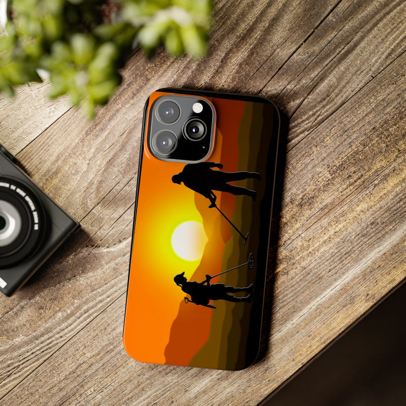 Slim iPhone Black Cases with SUNSET Detector Couple (iPhone 13-16 series) sku: 21