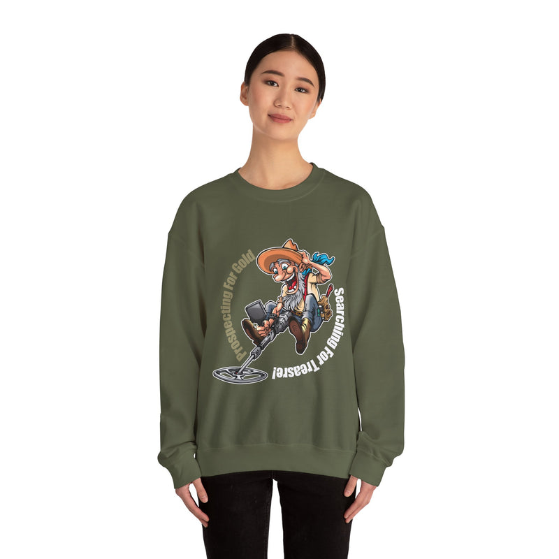 Heavy Blend Crewneck Sweatshirt - Prospector Graphic - "Prospecting for Gold Searching for Treasure" sku: 03