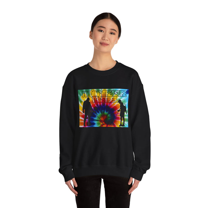 'Finding Treasure Together' Tie Dye, Heavy Blend Crewneck Sweatshirt - 1-sided print. S-XXXXX. sku 191