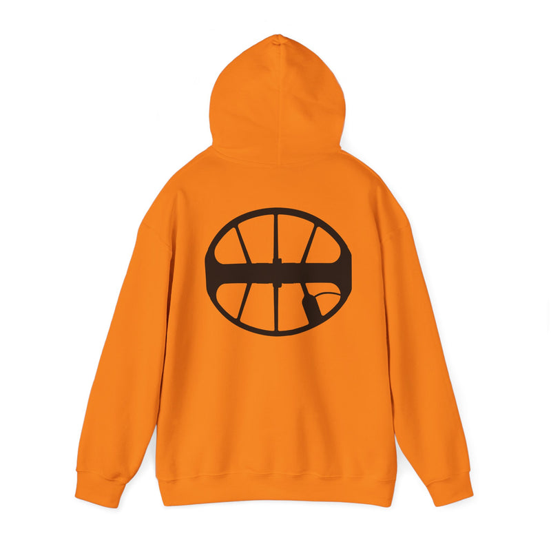 Sunset Detector Couple design on front, graphic coil on back, 2-Sided. Thick Weight Hoodie sku: 126