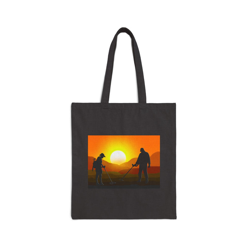 Sunset graphic Metal Detecting Couple Tote Design 15X16 Canvas sku: 128