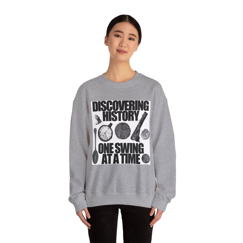 Relic Collection "Discovering History on Swing at a Time:, Heavy Blend Crewneck Sweatshirt - FREE SHIPPING