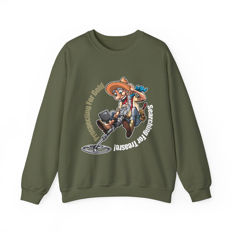 Heavy Blend Crewneck Sweatshirt - Prospector Graphic - "Prospecting for Gold Searching for Treasure" sku: 03