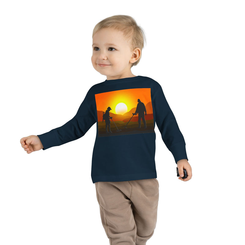 Toddler Long Sleeve Tee Sunset image with Detector Couple - sizes 2T - 5-6T  sku 125