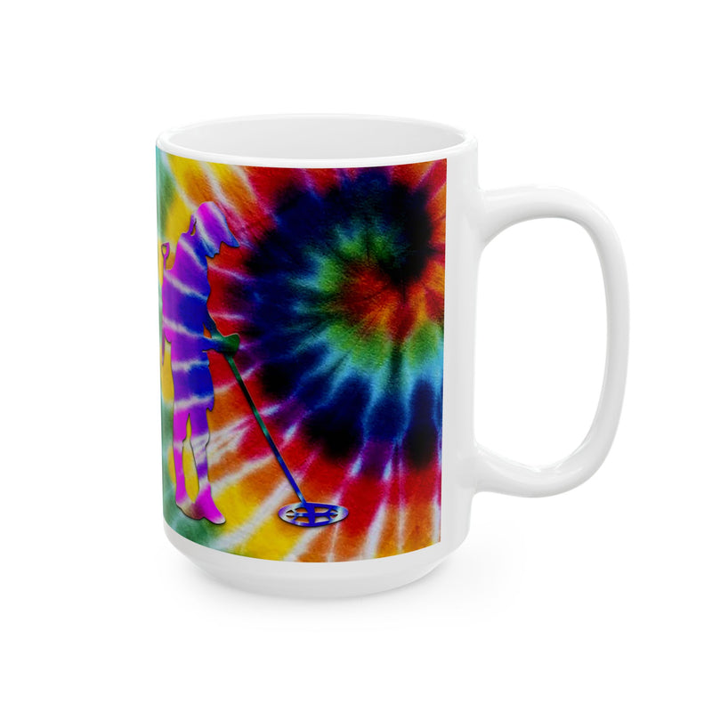 15 ounce Ceramic Mug - Abstract Tie-Dye Female Detectorist FREE SHIPPING