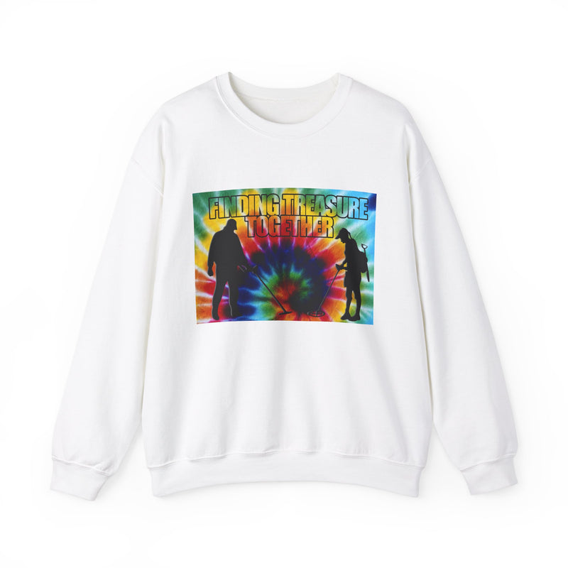 'Finding Treasure Together' Tie Dye, Heavy Blend Crewneck Sweatshirt - 1-sided print. S-XXXXX. sku 191