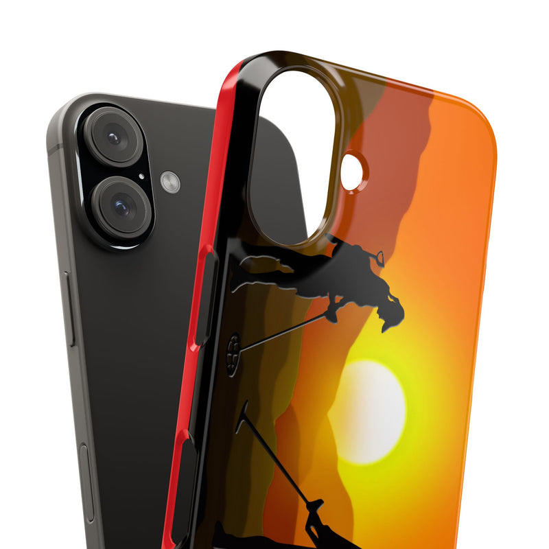 Slim iPhone Red Cases with SUNSET Detector Couple Graphic (iPhone 13-16 series) sku: 145