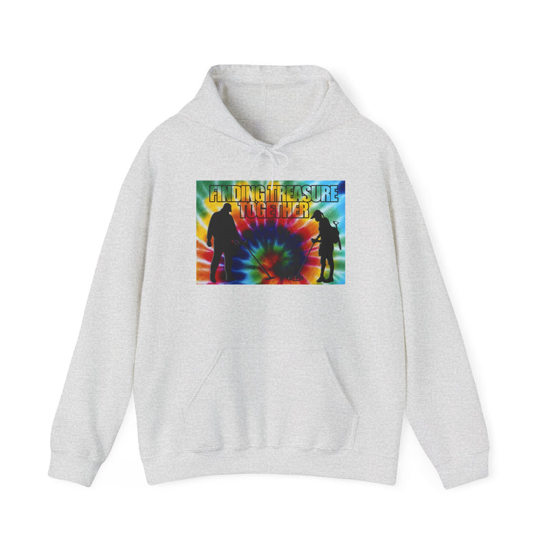 'Finding Treasure Together' Tie dye 2-Sided Metal Detecting Thick Weight Hoodie FREE SHIPPING