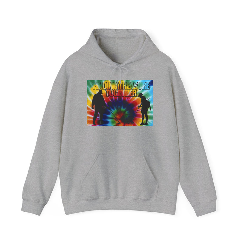 'Finding Treasure Together' Tie dye 2-Sided Metal Detecting Thick Weight Hoodie FREE SHIPPING