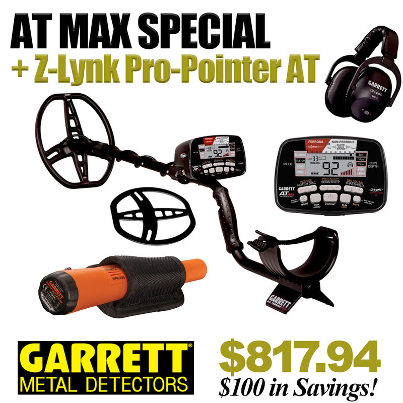 Garrett AT MAX + Z-Lynx Metal Detector Pro Pointer Special