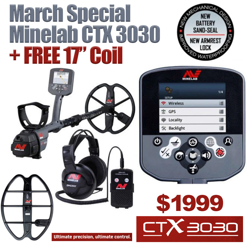 Minelab CTX 3030 Metal Detector + FREE 17 Coil March Special