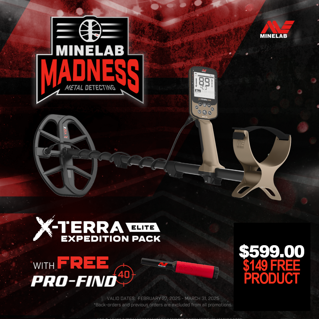 Minelab X-Terra Elite Expedition Pack + FREE Pro-Find 40 MARCH Madness