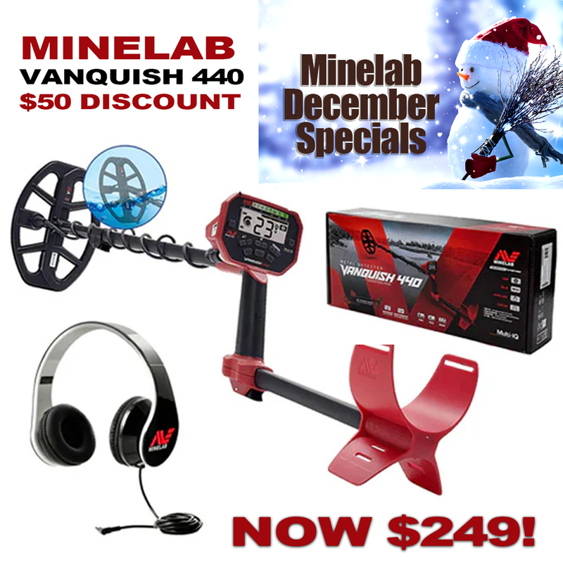 MINELAB VANQUISH 440 METAL DETECTOR - $50 December Christmas Discount!