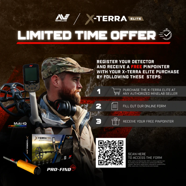 Minelab X-Terra X-TERRA ELITE Metal Detector Powered by Multi-IQ + Pro-Find 15