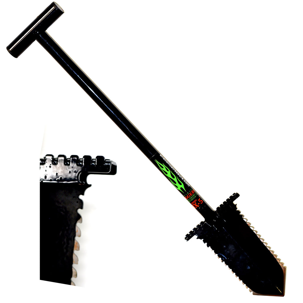 Anaconda NX-5 Tempered Steel 31" Shovel w/ Double Serrated Blade & Foot Pegs
